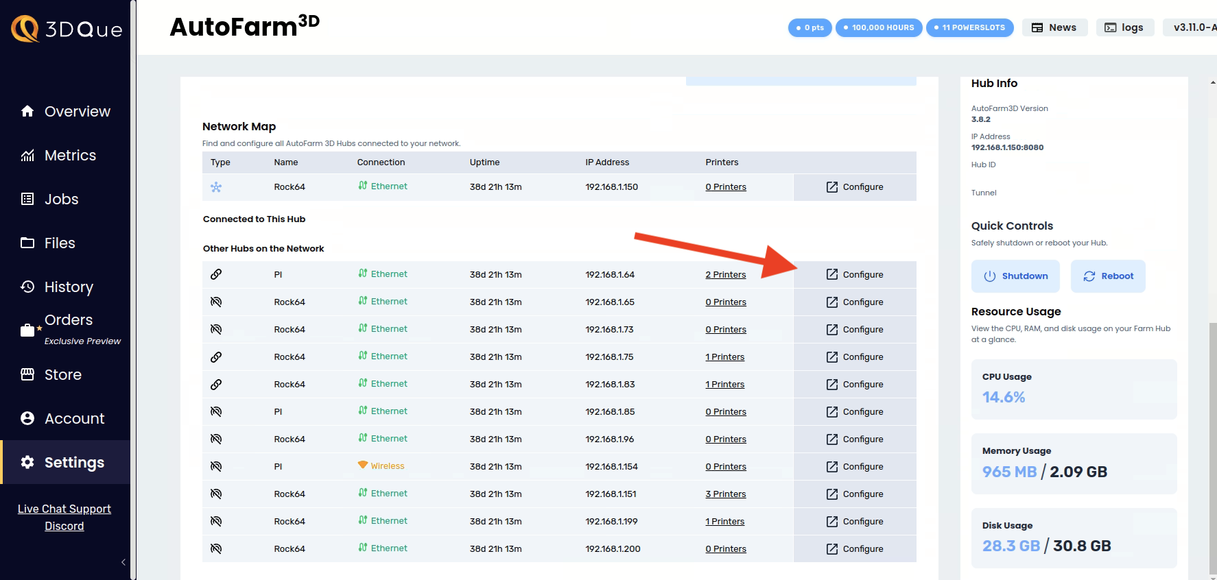 Configure Hub