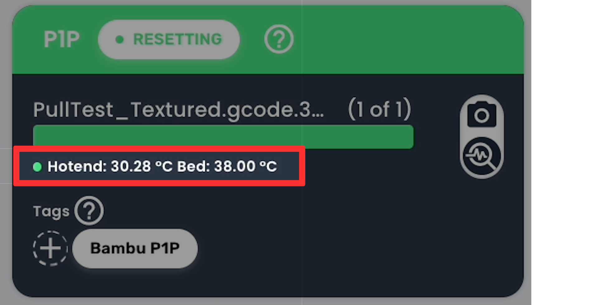 Hotend and Bed Temp