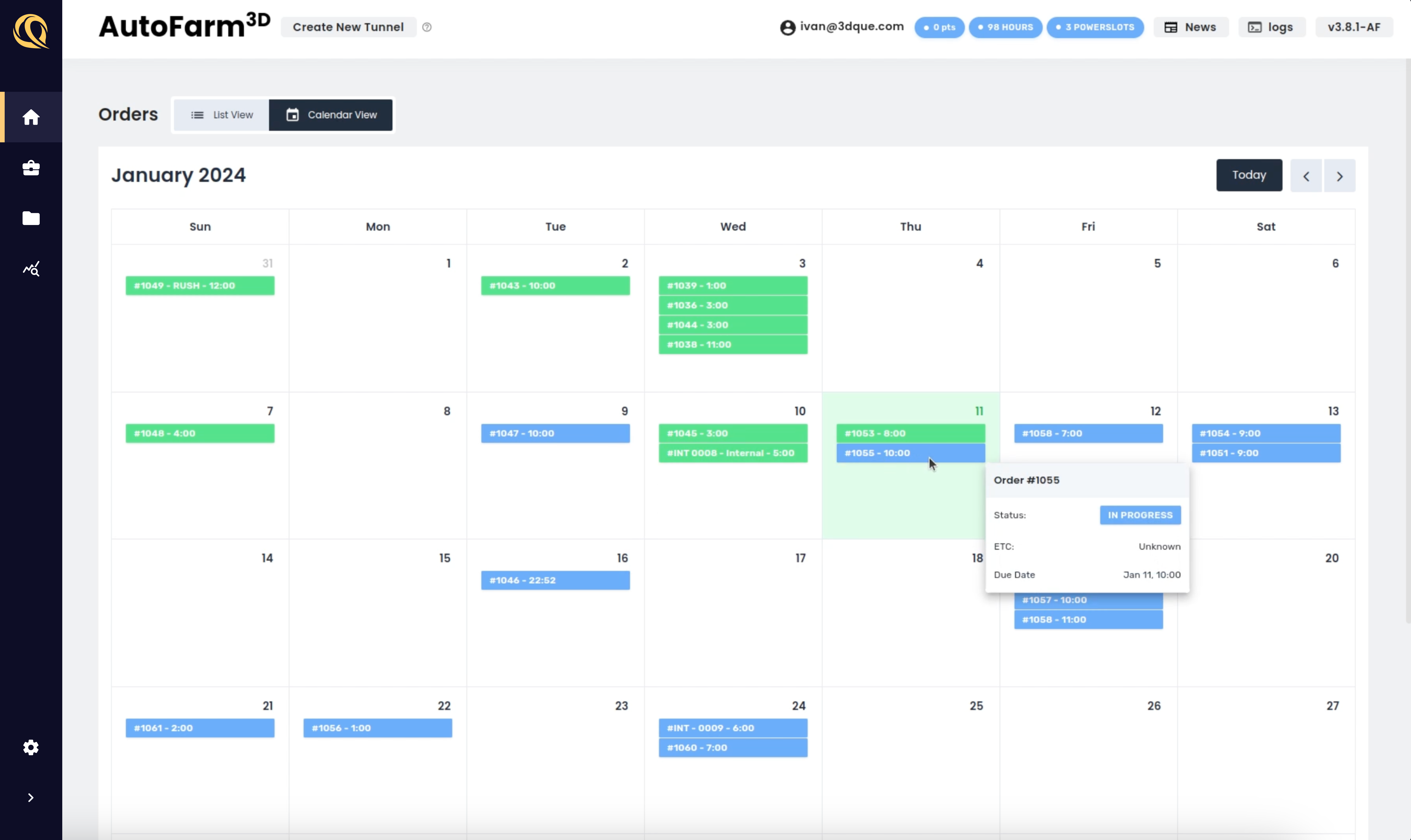 Calendar View