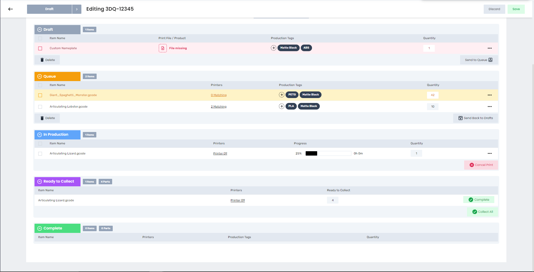 Order management details explanation